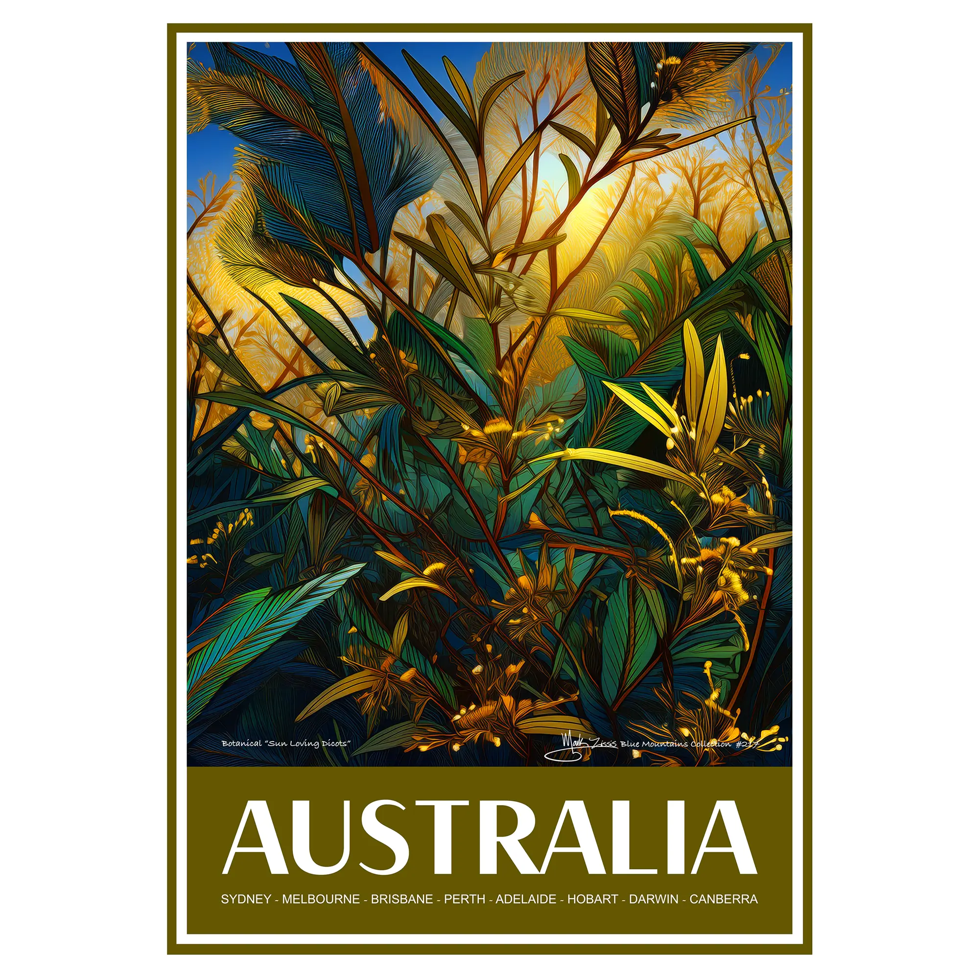 Vintage Travel Poster Australian Botanical Sun Loving Dicots